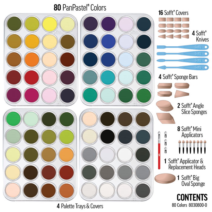 Panpastel PanPastel 80 - Gamme Complète de Couleurs Originales avec Outils Sofft et 4 Palettes