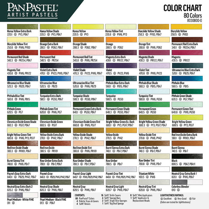 Panpastel PanPastel 80 - Gamme Complète de Couleurs Originales avec Outils Sofft et 4 Palettes