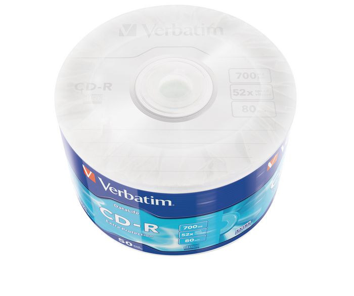 Verbatim CD-R Extra Protection, 52x, 700MB / 80min, Disque vierge pour données, photos, musique et vidéo