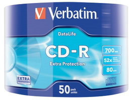 Verbatim CD-R Extra Protection, 52x, 700MB / 80min, Disque vierge pour données, photos, musique et vidéo