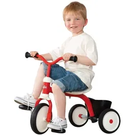 Smoby Rookie Tricycle Enfant - Cadre et guidon métal - Robuste et confortable - 58 x 41 x 50.5 cm - Rouge - 3 roues - À partir de 2 ans