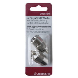 Albrecht PL259/6 UHF Plug - Lot de 2 pour câble RG-58