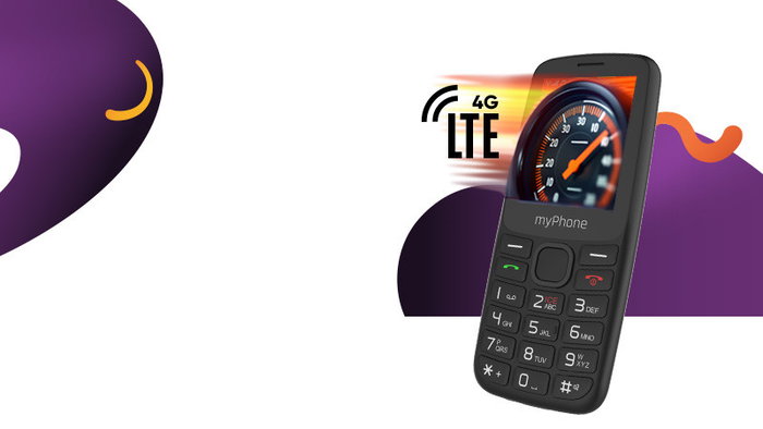 MyPhone 6410 LTE Téléphone Mobile 4G, écran 2.4 Pouces, Batterie 1400 mAh, USB-C, Double SIM, Noir