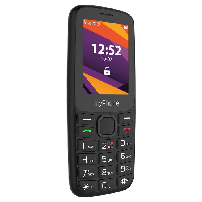 MyPhone 6410 LTE Téléphone Mobile 4G, écran 2.4 Pouces, Batterie 1400 mAh, USB-C, Double SIM, Noir