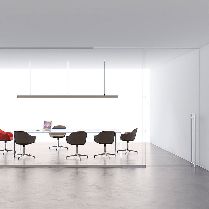 KLEIN Carcasse Faux Plafond Rollglass 100 Top 6M - Système de Porte Coulissante en Verre avec Intégration Architecture et Soft Closing KSC