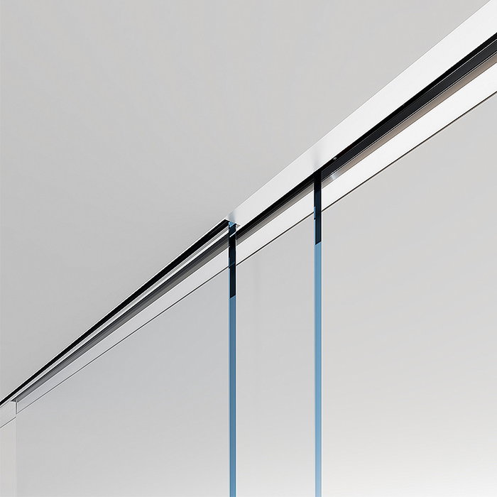 KLEIN Carcasse Faux Plafond Rollglass 100 Top 6M - Système de Porte Coulissante en Verre avec Intégration Architecture et Soft Closing KSC