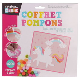 Createur de Genie Jeu de pompons à coller avec modèles illustrés