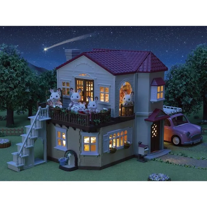 Sylvanian Families - Maison éclairée et modulable avec pièce secrète - 5708 - Jouet de maison de poupée à construire et à éclairer