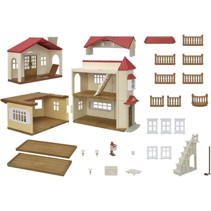 Sylvanian Families - Maison éclairée et modulable avec pièce secrète - 5708 - Jouet de maison de poupée à construire et à éclairer