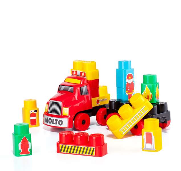 Molto Camion à Blocs avec Remorque - Jeu de Construction 25 Pièces - Jouet Enfants Dès 1 an
