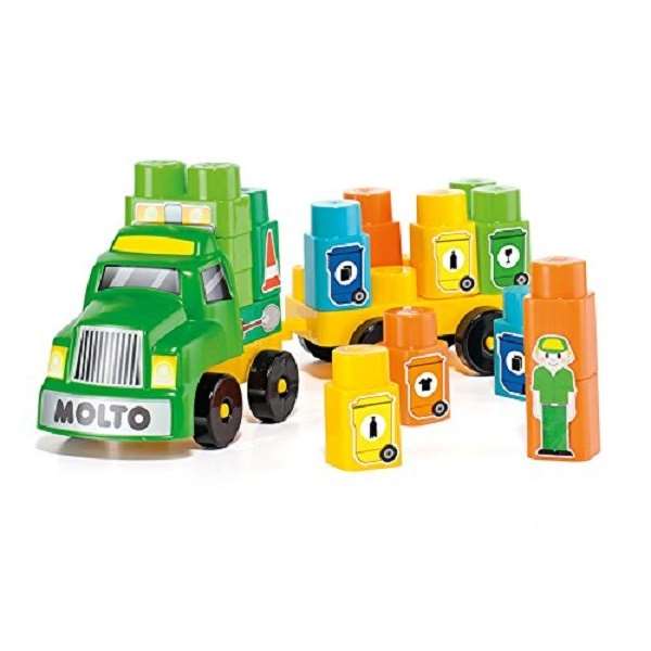 Molto Camion à Blocs avec Remorque - Jeu de Construction 25 Pièces - Jouet Enfants Dès 1 an