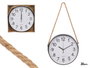 Giftdecor Horloge Murale Suspendue avec Corde Noir 30 cm Plastique (Set de 8)