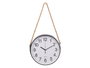 Giftdecor Horloge Murale Suspendue avec Corde Noir 30 cm Plastique (Set de 8)