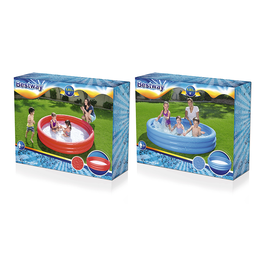 Bestway 51027 Piscine Gonflable Enfant 3 Anneaux Eco Coloris Assorti 183x33 cm +2 Ans Jardin