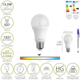 MAURER Ampoule LED E27 13,5 W Lumière Neutre 4000 K