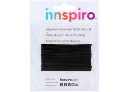 Innspiro Cordon en coton ciré noir 1,5 mm 5 m