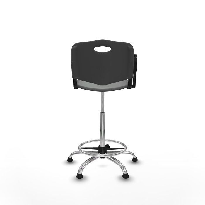 Tabouret Taburete Robledo Pivotant Chlorure de polyvinyle Gris foncé Structure chromée Non applicable Sans appui-tête Patins de chaises