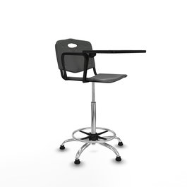 Tabouret Taburete Robledo Pivotant Chlorure de polyvinyle Gris foncé Structure chromée Non applicable Sans appui-tête Patins de chaises