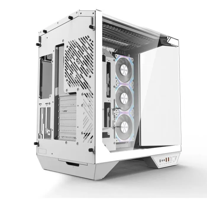 Darkflash DY470 - Boitier PC Cube Blanc sans alimentation, Format ATX/Micro ATX/Mini-ITX, avec 4 ventilateurs ARGB 120mm, verre trempé, USB Type-C, USB 3.0