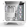 Darkflash DY470 - Boitier PC Cube Blanc sans alimentation, Format ATX/Micro ATX/Mini-ITX, avec 4 ventilateurs ARGB 120mm, verre trempé, USB Type-C, USB 3.0