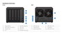 Synology DS923+ - NAS 4 baies avec processeur AMD Ryzen R1600, 4 Go DDR4 ECC, 2 ports M.2 NVMe, 4 emplacements SATA HDD/SSD, 2 ports 1GbE
