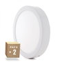 Pack de 2 plafonniers LED 24W 1900Lm 6000K Blanc Froid