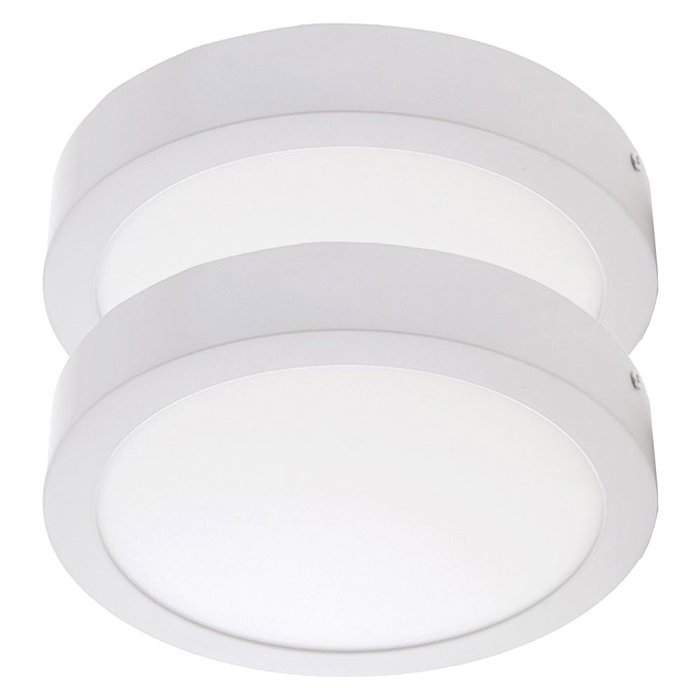 Pack de 2 plafonniers LED 24W 1900Lm 6000K Blanc Froid