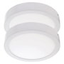 Pack de 2 plafonniers LED 24W 1900Lm 6000K Blanc Froid