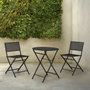 Ibergarden Set Table et 2 Chaises Noir Métal 96x60x22 cm
