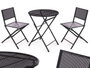 Ibergarden Set Table et 2 Chaises Noir Métal 96x60x22 cm
