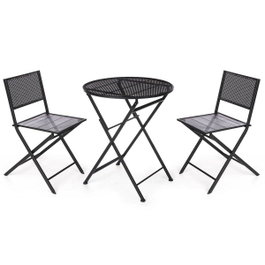 IBERGARDEN Set de table et 2 chaises Noir