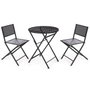 IBERGARDEN Set de table et 2 chaises Noir
