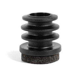 HERRAJES ALK Contera ronde avec feutre Ø22mm, noir et marron