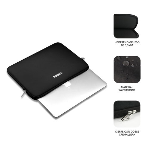 Subblim Housse Ordinateur Portable 13-14 Pouces Noir Protection Fine Néoprène