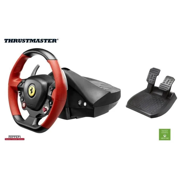 Thrustmaster Volant de course Ferrari 458 Spider Racing Wheel - Volant pour Xbox One avec retour de force, 240°, palettes métal