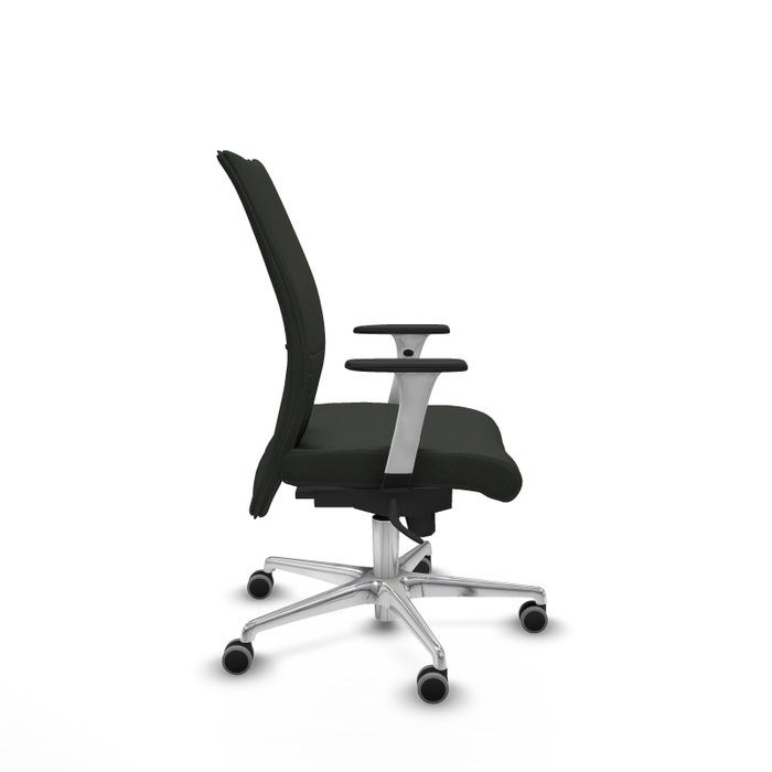 Piqueras Y Crespo Chaise Albacete Confidente, mécanisme Synchro, tissu noir, base aluminium Piqueras Y Crespo Chaise Albacete Confidente, mécanisme Synchro, tissu noir, base aluminium