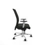 Piqueras Y Crespo Chaise Albacete Confidente, mécanisme Synchro, tissu noir, base aluminium