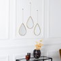 Home Deco Factory Lot de 3 miroirs suspendus goutte dorés