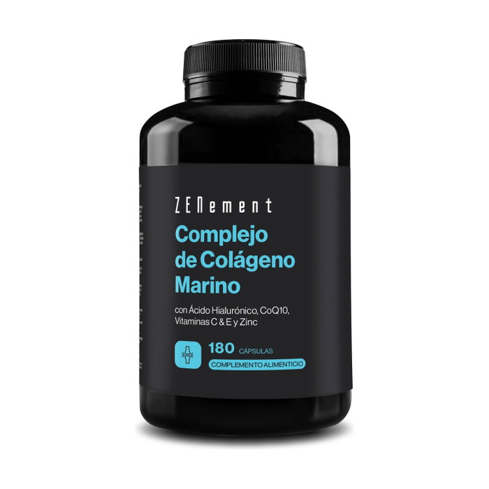 ZENEMENT Complexe de Collagène Marin avec Acide Hyaluronique, CoQ10, Vitamines C & E et Zinc, 180 capsules