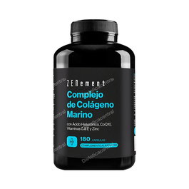 Zenement Complejo De Colageno Marino 180 Capsules - Complexe de Collagène Marin avec Vitamine C et Acide Hyaluronique - Complément Alimentaire pour Peau, Cartilages et Os