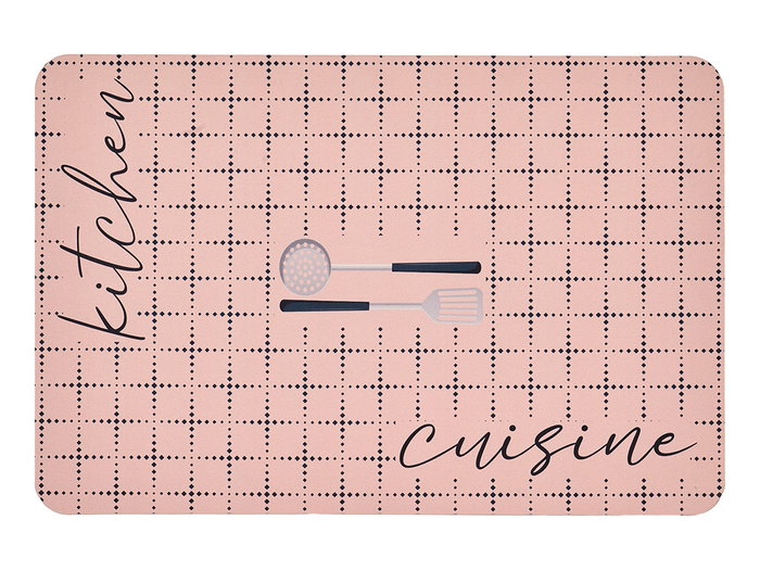 Kinvara Tapis de cuisine 40 x 60 cm en plastique rose et noir (Set de 24)