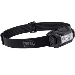 Petzl ARIA 2 - Lampe frontale étanche 450 lumens avec éclairage rouge, vert et bleu (RGB) - Noir - Livrée avec 3 piles AAA