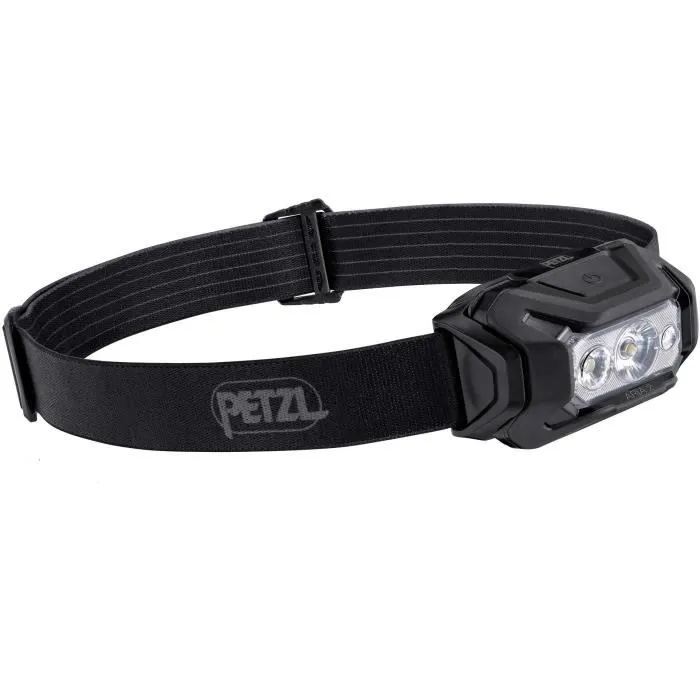 Petzl ARIA 2 - Lampe frontale étanche 450 lumens avec éclairage rouge, vert et bleu (RGB) - Noir - Livrée avec 3 piles AAA Petzl ARIA 2 - Lampe frontale étanche 450 lumens avec éclairage rouge, vert et bleu (RGB) - Noir - Livrée avec 3 piles AAA