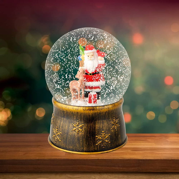 Lumineo Bola de Neige Père Noël avec LED, Boule à Neige Noël Ø13 x 17,5 cm, Lumière Chaude, Mouvement, Intérieur Lumineo Bola de Neige Père Noël avec LED, Boule à Neige Noël Ø13 x 17,5 cm, Lumière Chaude, Mouvement, Intérieur