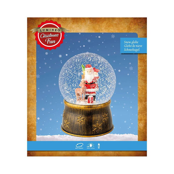 Lumineo Bola de Neige Père Noël avec LED, Boule à Neige Noël Ø13 x 17,5 cm, Lumière Chaude, Mouvement, Intérieur Lumineo Bola de Neige Père Noël avec LED, Boule à Neige Noël Ø13 x 17,5 cm, Lumière Chaude, Mouvement, Intérieur