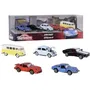Smoby Majorette - Coffret Cadeau Vintage 5 Véhicules à Roues Libres 1/64 (Porsche 934, Alpine A110, VW Combi T1, VW Cox, Ford Mustang Fastback)