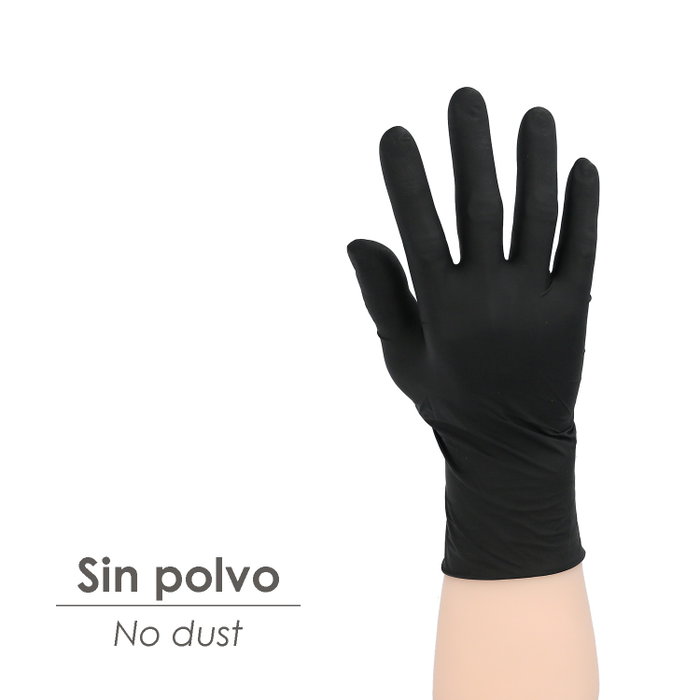 WOLFPACK LINEA PROFESIONAL Gants jetables en nitrile noir Taille M