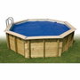 Ubbink Bâche à bulles pour piscine bois rectangulaire 350x650 bleue 400 microns