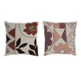 DKD Home Decor Coussin Blanc Rose 45 x 15 x 45 cm (2 Unités)