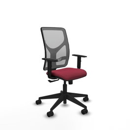 PIQUERAS Y CRESPO Chaise Motilla Synchro, Tissu Bordeaux et Maille Gris